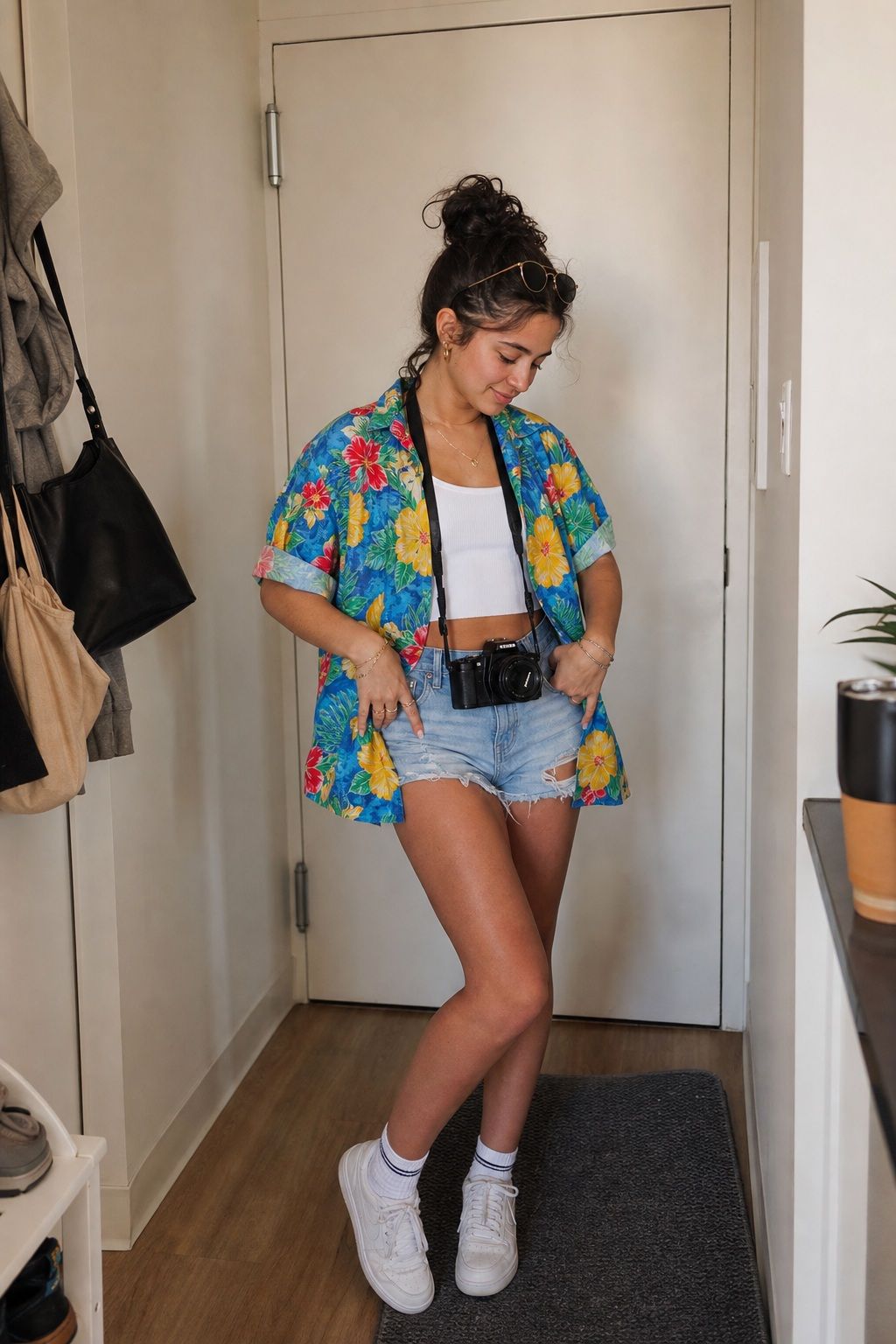 A Tourist With a Hawaiian Shirt and Camera small apartment idea for Top 19 College Halloween Costume Ideas That Are Cheap and Easy.