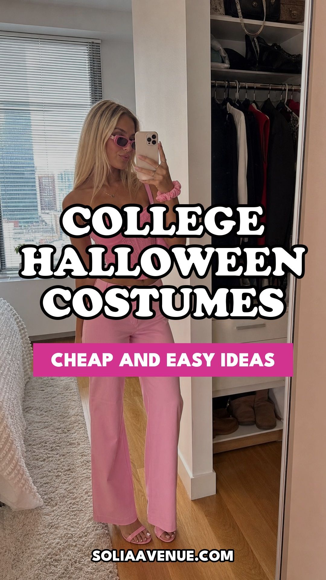 Pinterest pin for Top 19 College Halloween Costume Ideas That Are Cheap and Easy from Solia Avenue.