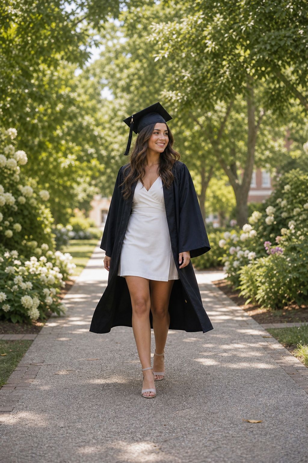 Shoot Along a Tree-Lined Path or Botanical Garden small apartment idea for Top 18 Best Graduation Shoot Ideas.