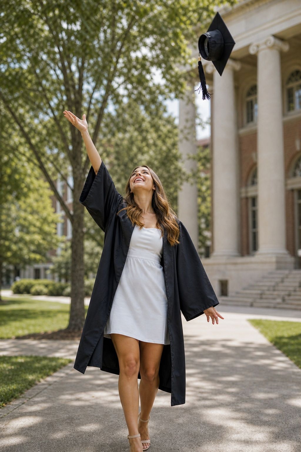 Throw Your Cap for the Classic Action Shot small apartment idea for Top 18 Best Graduation Shoot Ideas.