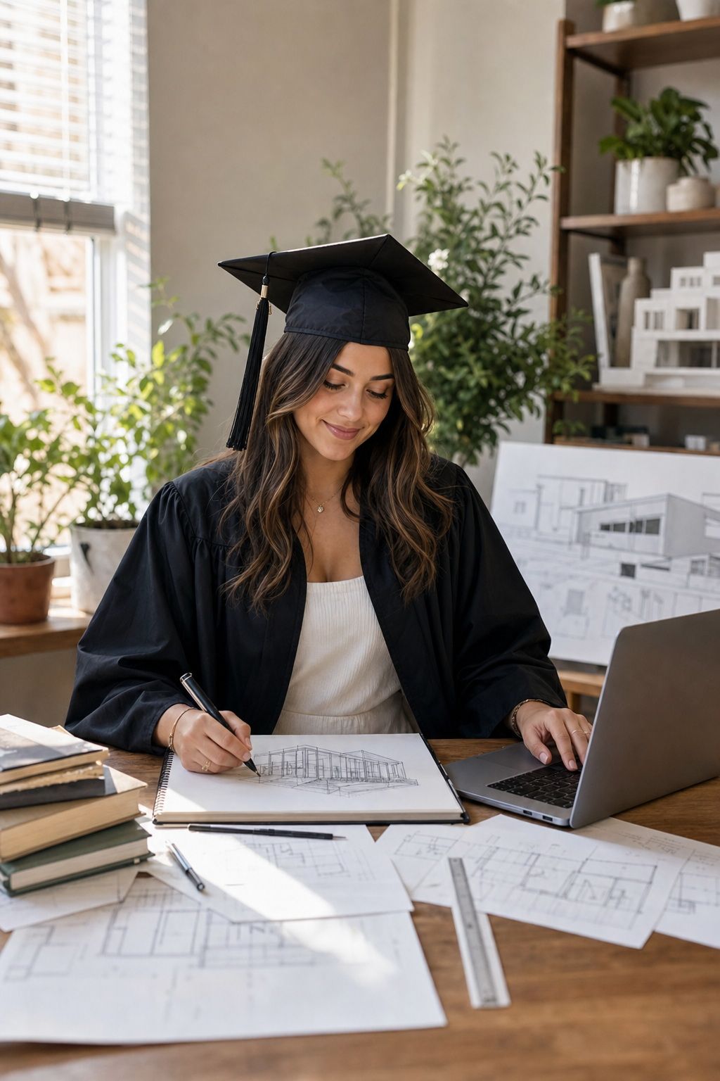 Incorporate Props From Your Field of Study small apartment idea for Top 18 Best Graduation Shoot Ideas.