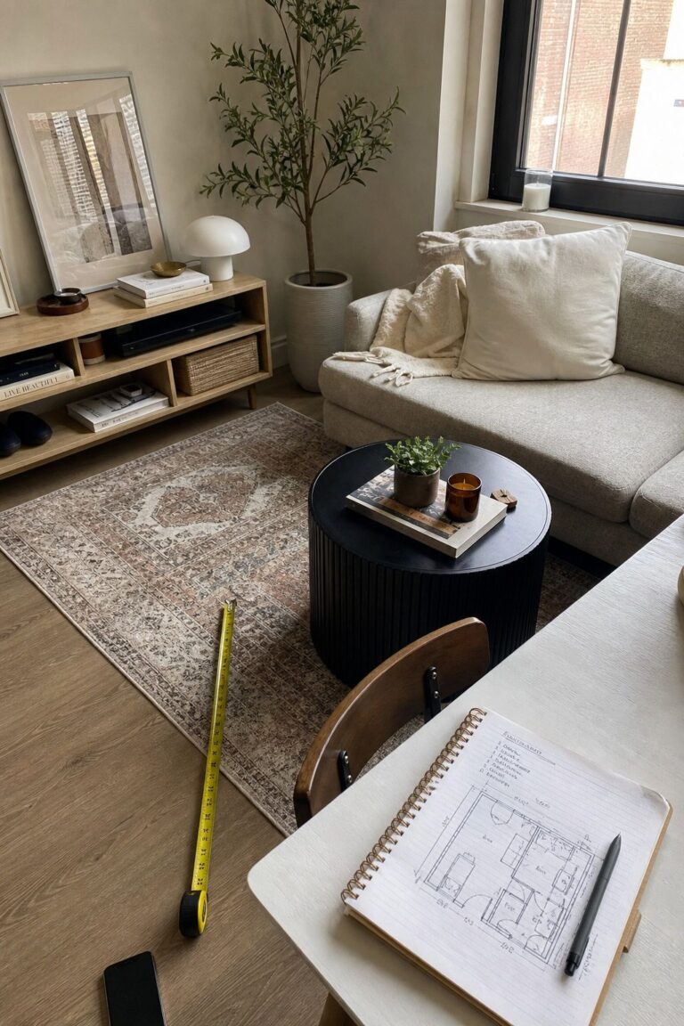 Start with a Layout Before Buying Anything small apartment idea for How to Decorate a Small Apartment That Actually Feels Like Home.