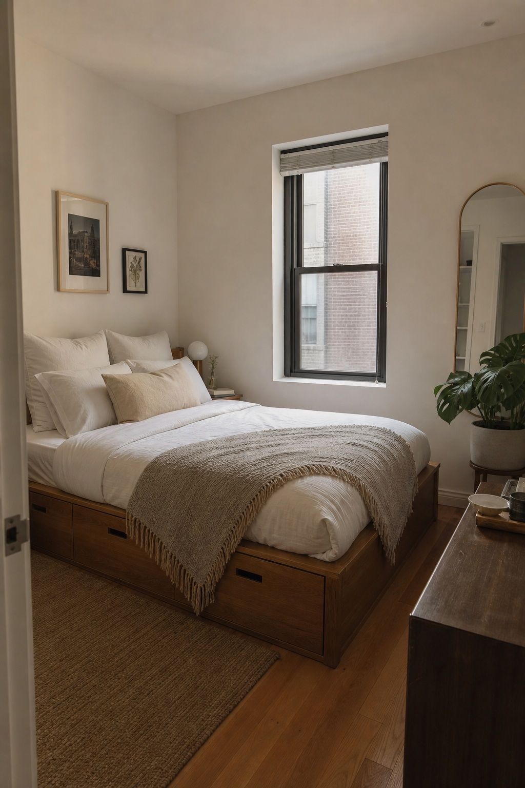 Platform Bed with Built-In Storage small apartment idea for Top 18 Small Apartment Bedroom Ideas for a Space That Actually Feels Big.