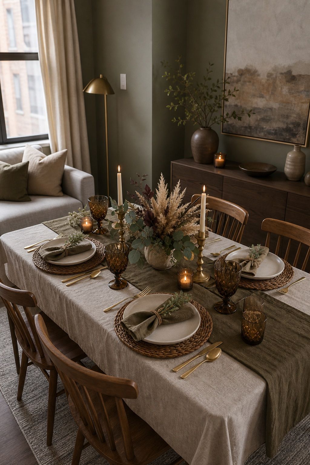 Match the Table to the Room Color Pull From Walls small apartment idea for Top 17 Elegant Table Setting Thanksgiving Decorations to Wow Your Guests for Small Apartments.