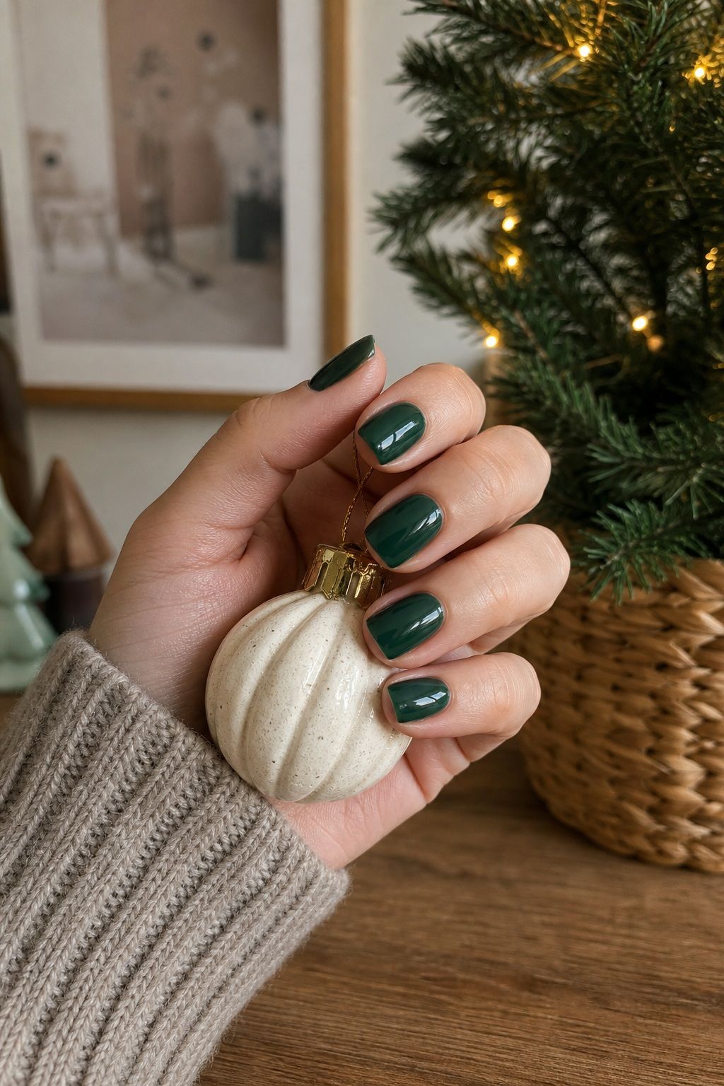 An Evergreen Green small apartment idea for Top 16 Trendy Christmas Nail Ideas for the Holidays.