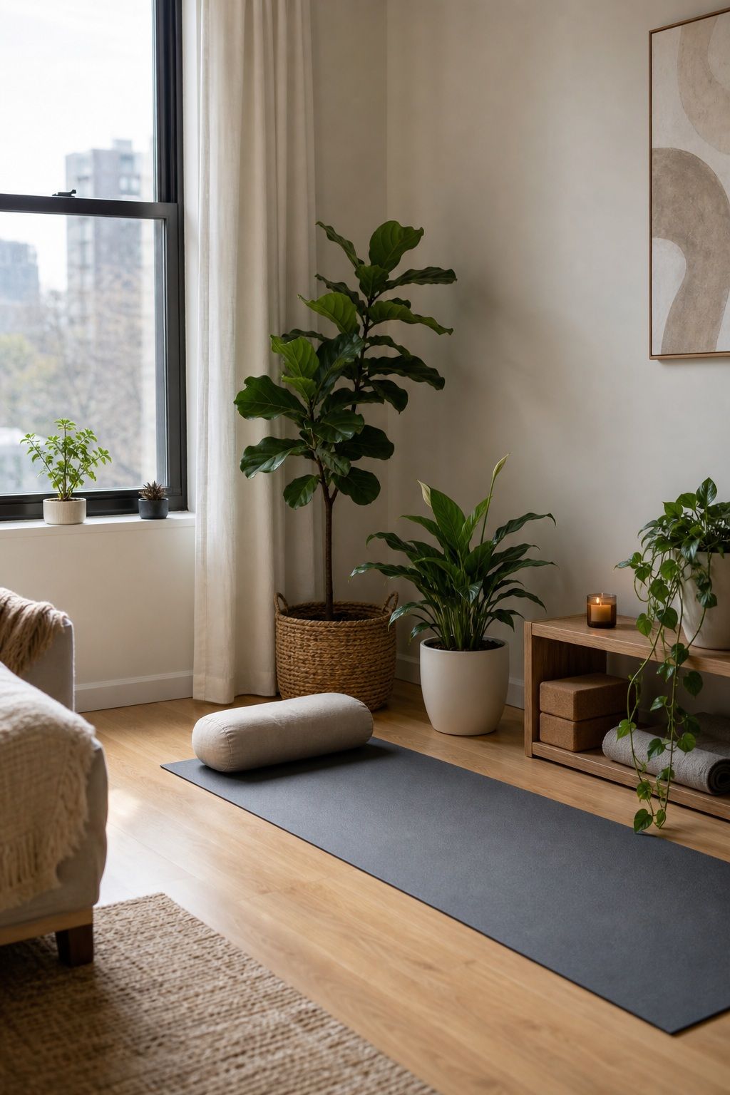 Bring in a Few Calming Plants small apartment idea for Top 16 Zen Yoga Room Home Decor Ideas for Small Apartments.