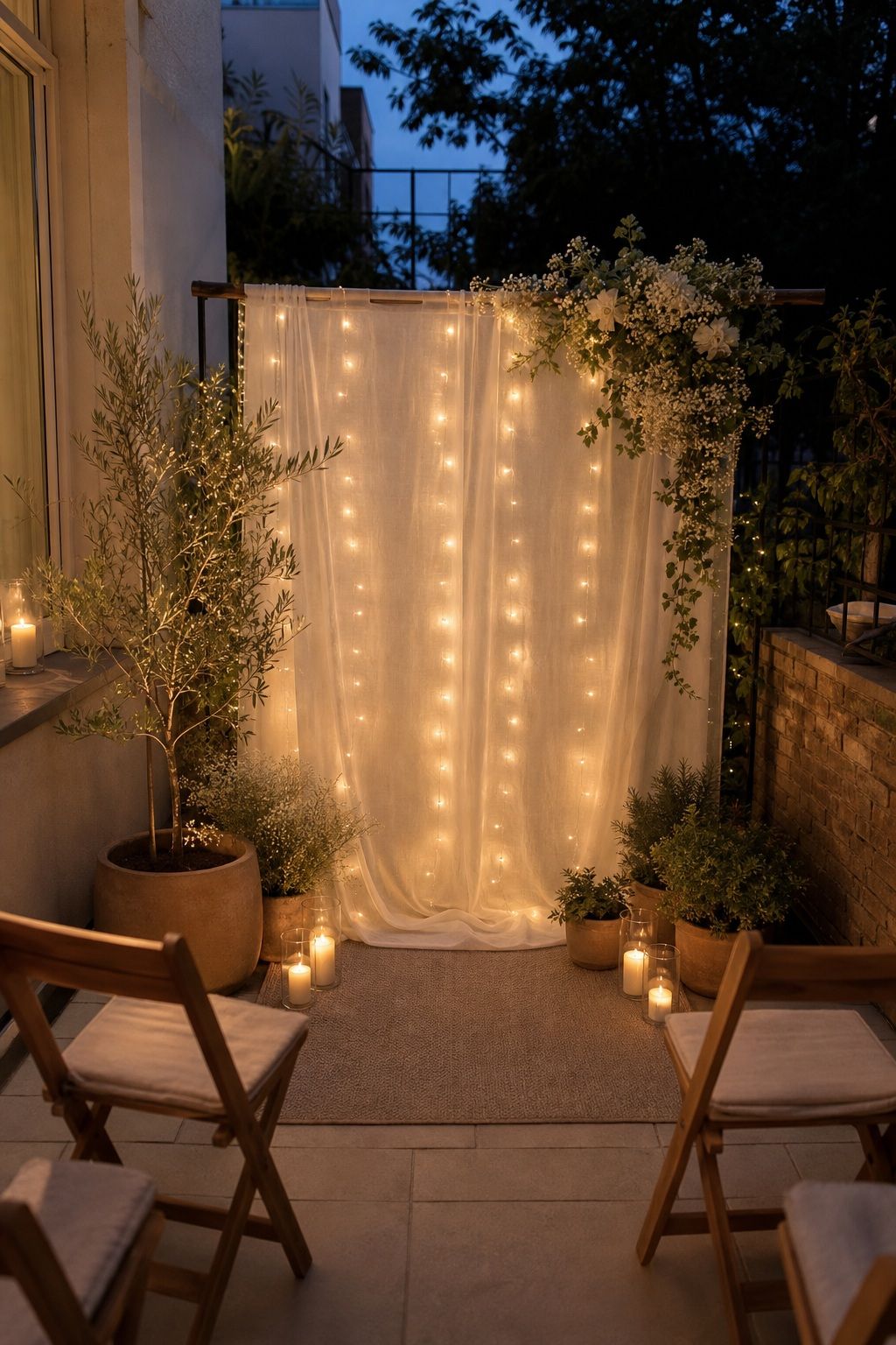 Add a Fairy Light Ceremony Backdrop small apartment idea for Top 18 Summer Wedding Vibe Ideas to Capture That Effortless Sunlit Feel.