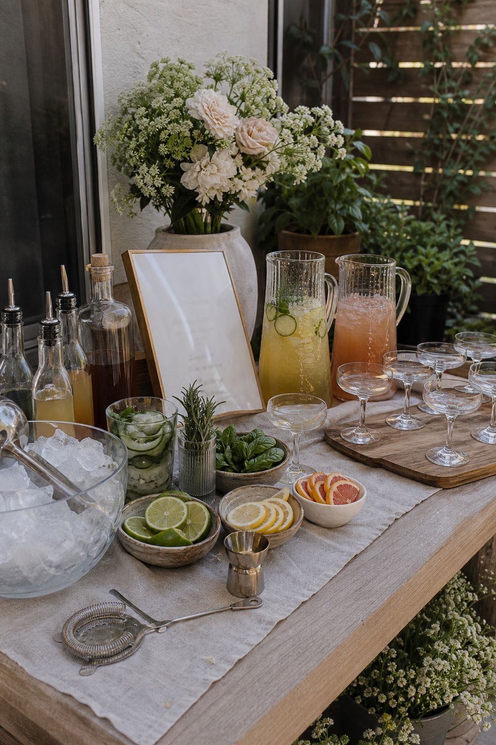 Build a Signature Cocktail Station small apartment idea for Top 18 Summer Wedding Vibe Ideas to Capture That Effortless Sunlit Feel.