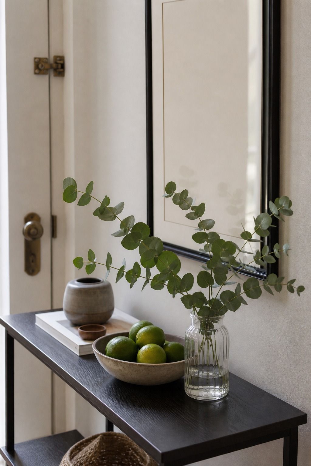 Lime and Eucalyptus Pairing small apartment idea for Top 17 Entryway Table Summer Decor Ideas for Apartments.