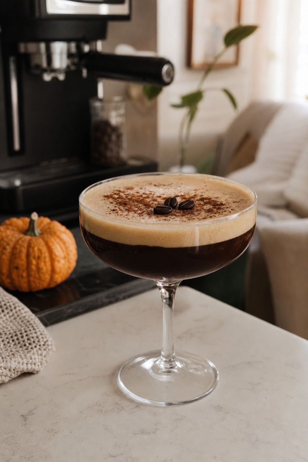Pumpkin Spice Espresso Martini small apartment idea for Top 17 Friendsgiving Drink Ideas Your Guests Will Love.