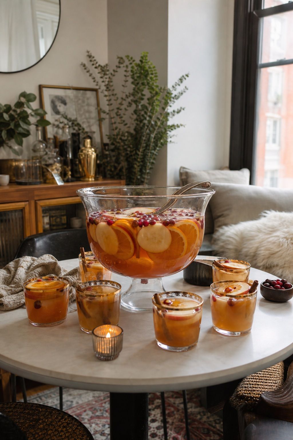 A Big-Batch Bourbon Cider Punch small apartment idea for Top 17 Friendsgiving Drink Ideas Your Guests Will Love.