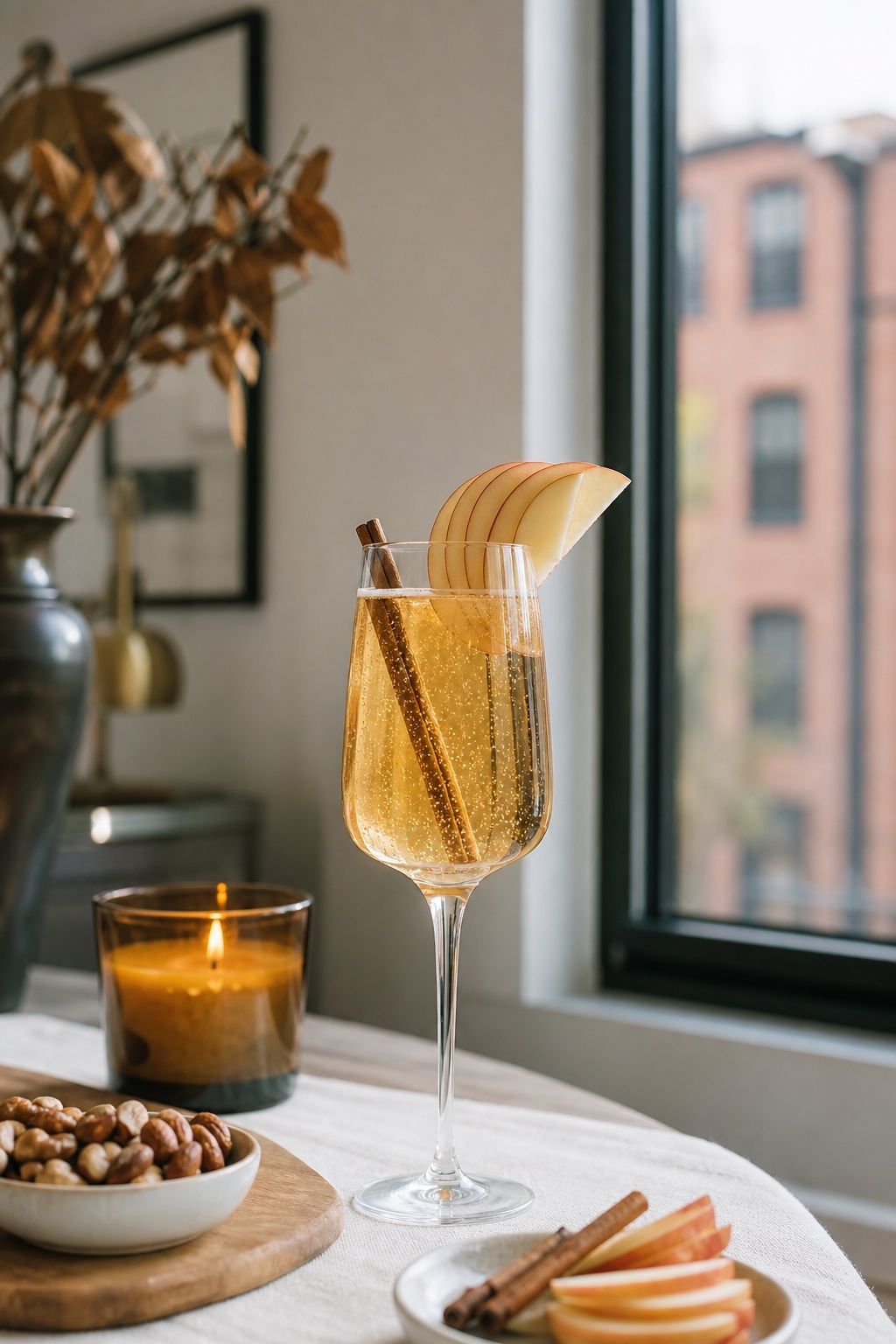 A Sparkling Apple Cider Mocktail small apartment idea for Top 17 Friendsgiving Drink Ideas Your Guests Will Love.