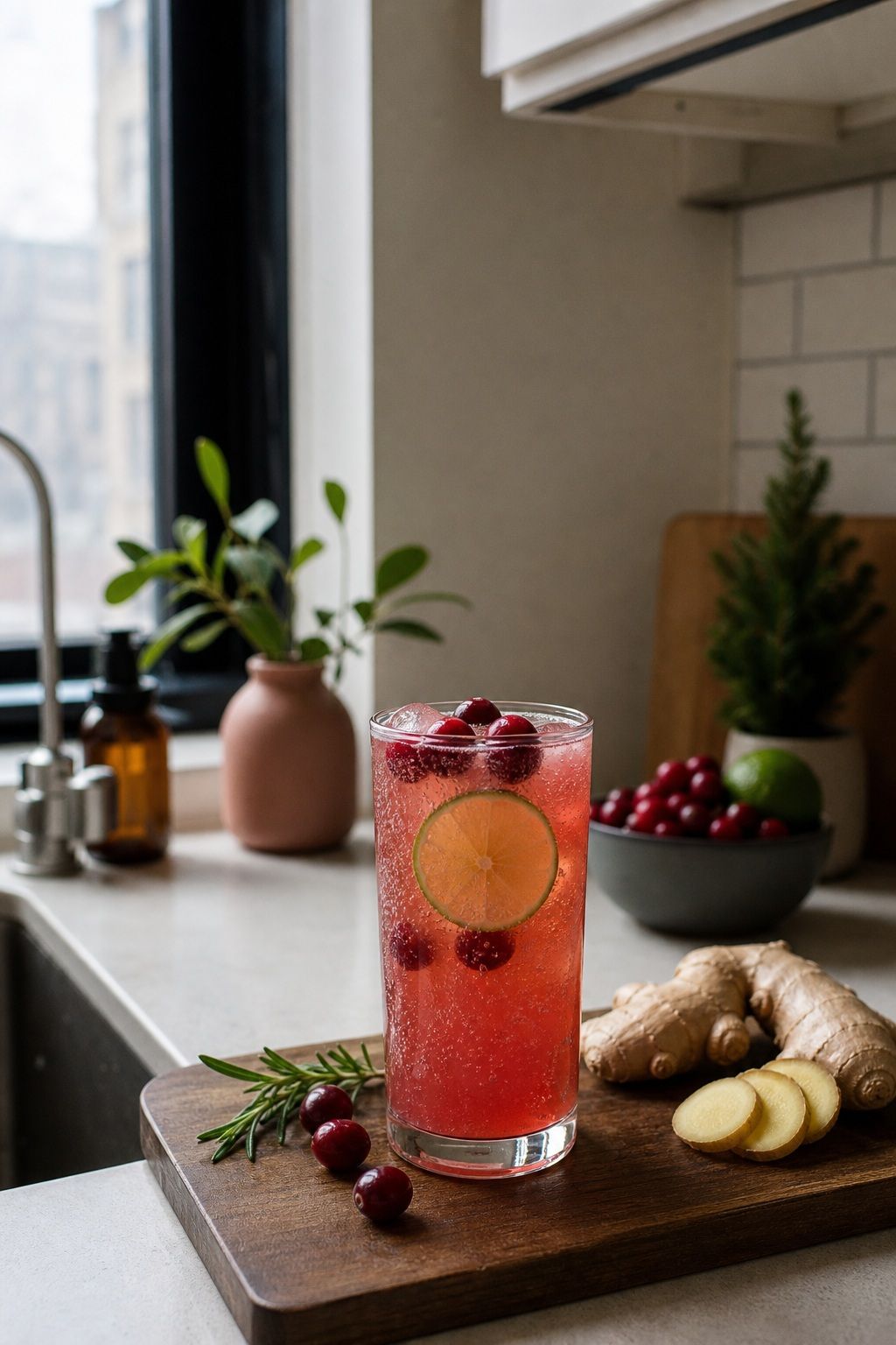 A Cranberry Ginger Fizz small apartment idea for Top 17 Friendsgiving Drink Ideas Your Guests Will Love.