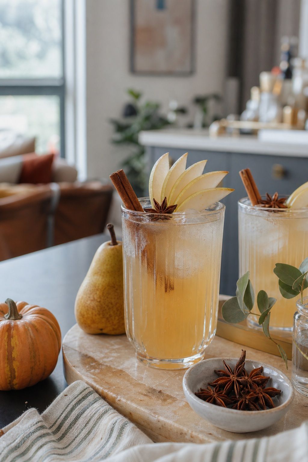 A Spiced Pear Mocktail small apartment idea for Top 17 Friendsgiving Drink Ideas Your Guests Will Love.