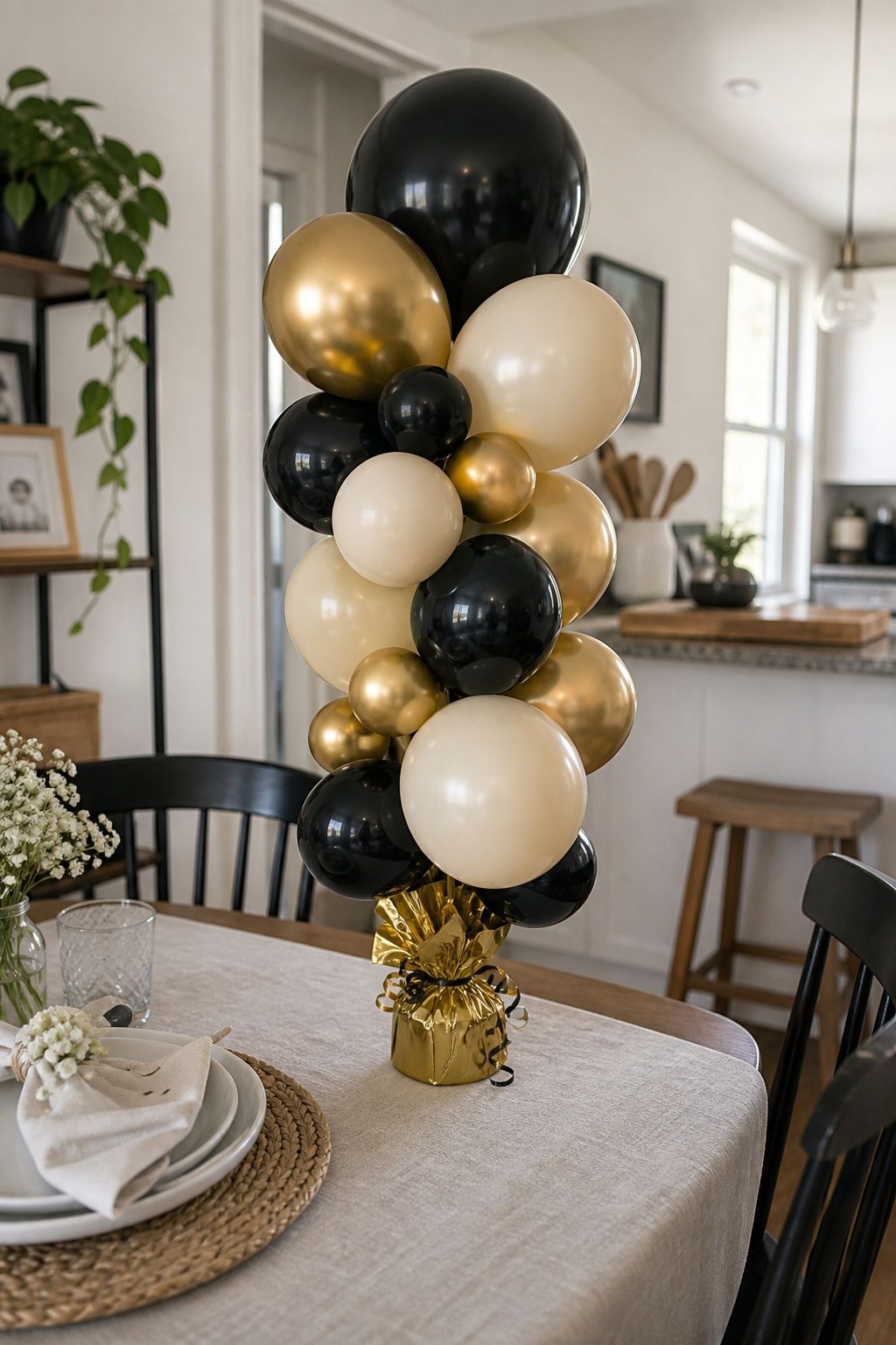 Balloon Column on the Table small apartment idea for Top 20 Creative Graduation Centerpieces to Elevate Your Celebration.