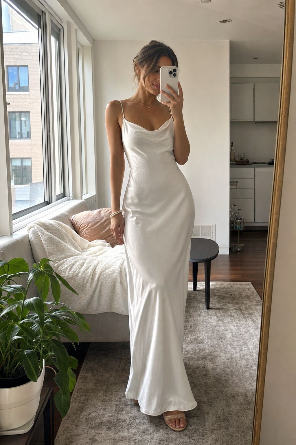 Bias-Cut Satin Slip Dress small apartment idea for Top 16 Best White Graduation Dresses for Every Style and Ceremony.