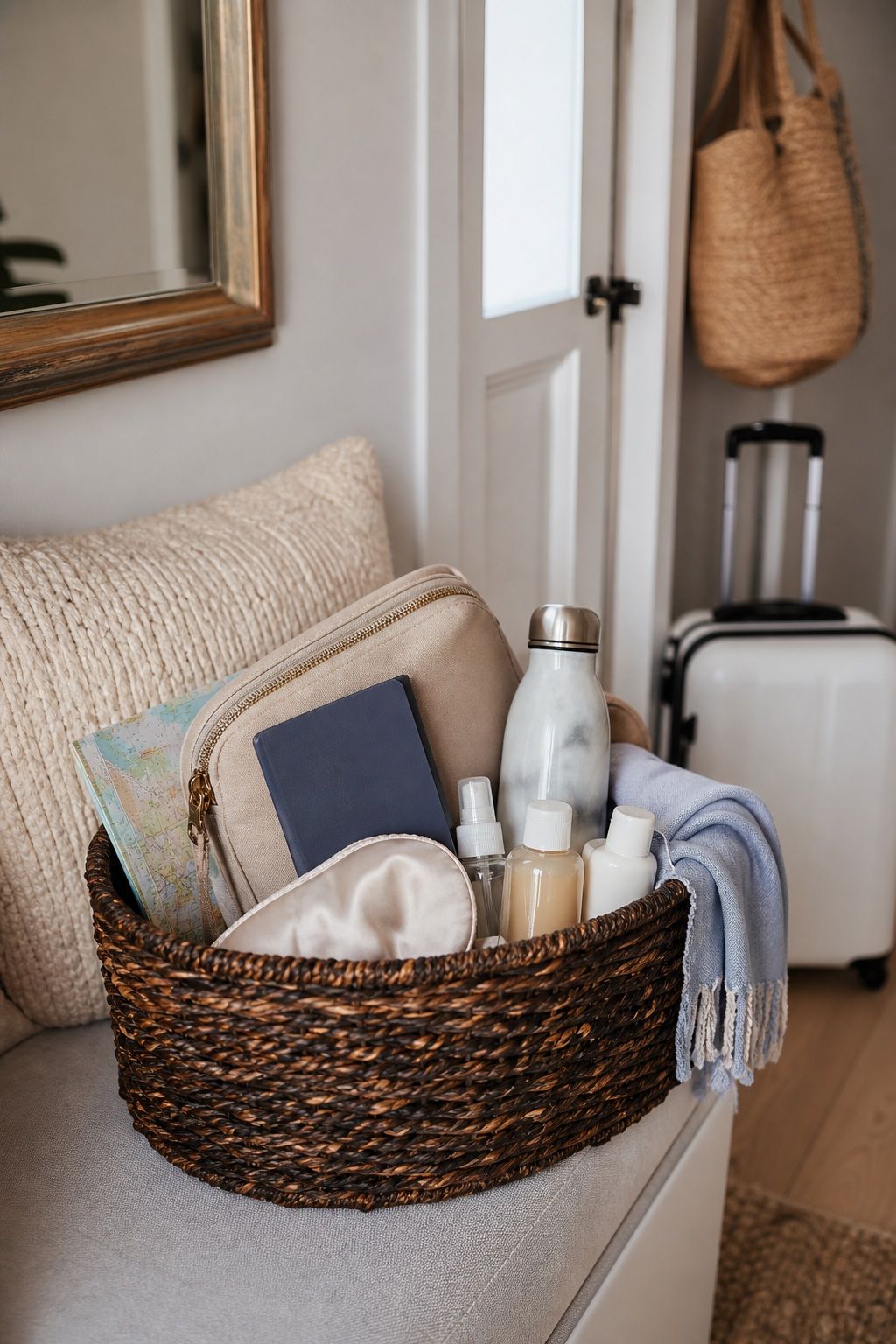 Travel and Adventure Basket small apartment idea for Top 20 Mother's Day Gift Basket Ideas She Will Actually Use and Love.