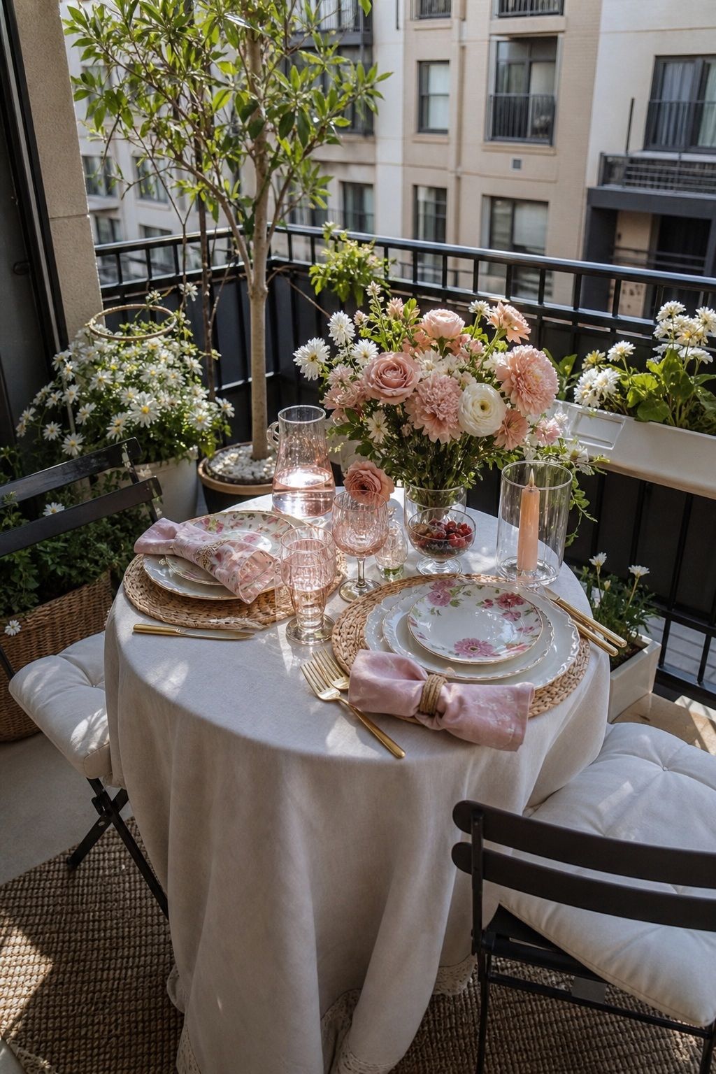 Outdoor Garden Party Tablescape small apartment idea for Top 18 Mother’s Day Tablescape Ideas for Small-Space Hosting.