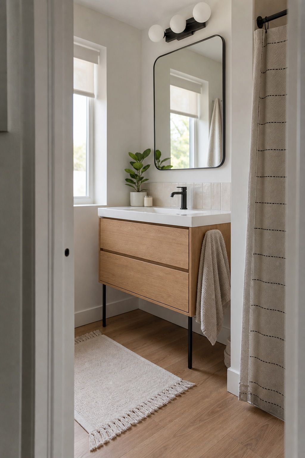 Try a Floating Vanity Illusion small apartment idea for Top 16 Small Apartment Bathroom Ideas That Maximize Every Inch.
