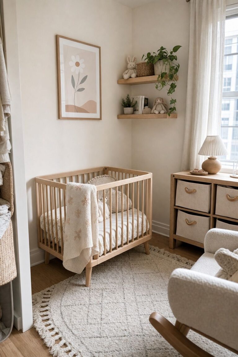 Mini Crib small apartment idea for Top 16 Small Apartment Nursery Ideas That Maximize Tiny Spaces.