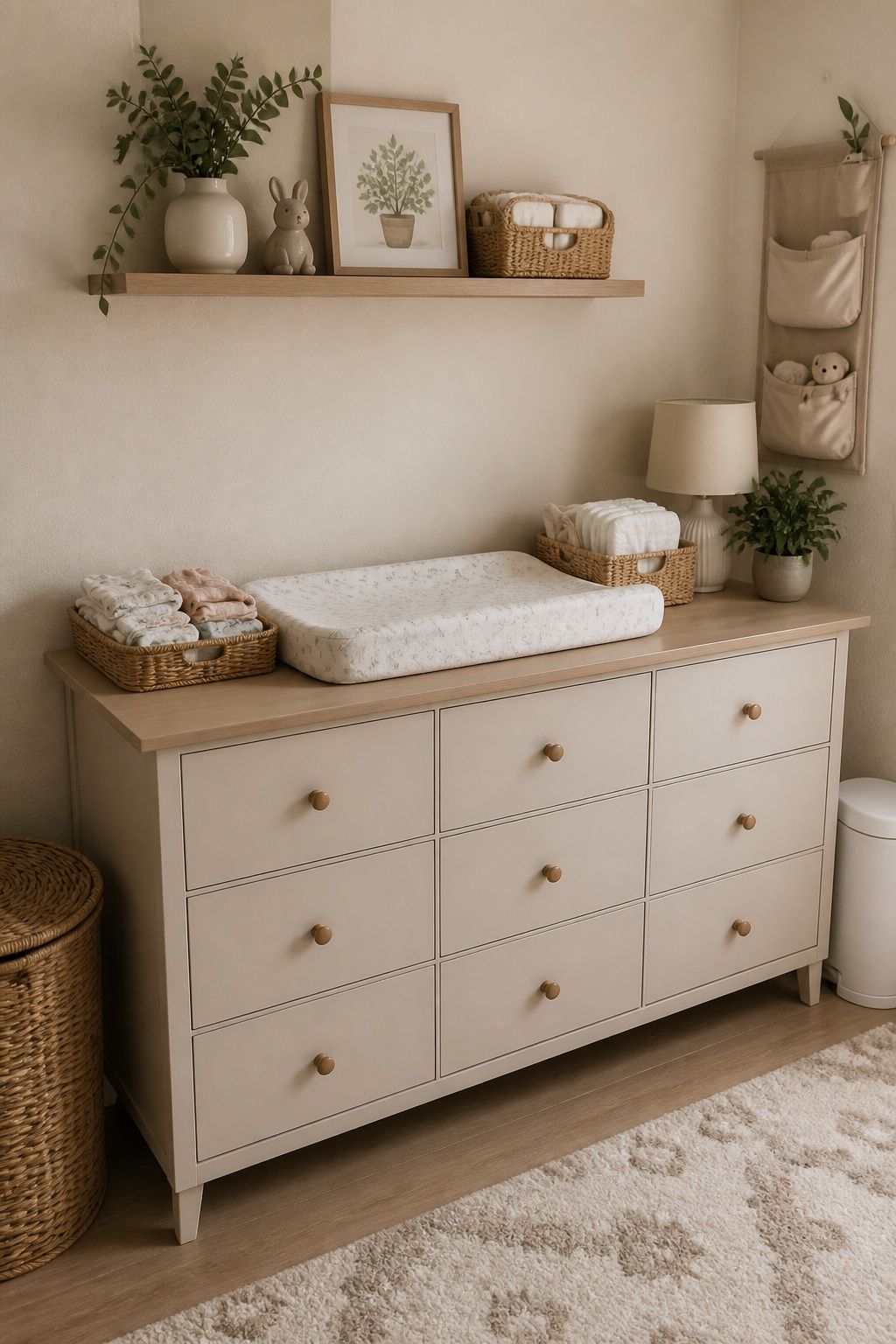 Dresser-Changer Combo Unit small apartment idea for Top 16 Small Apartment Nursery Ideas That Maximize Tiny Spaces.