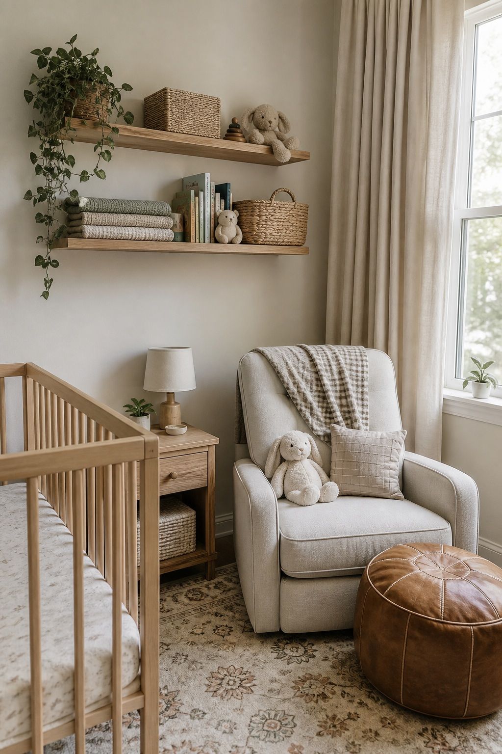 Floating Shelves small apartment idea for Top 16 Small Apartment Nursery Ideas That Maximize Tiny Spaces.