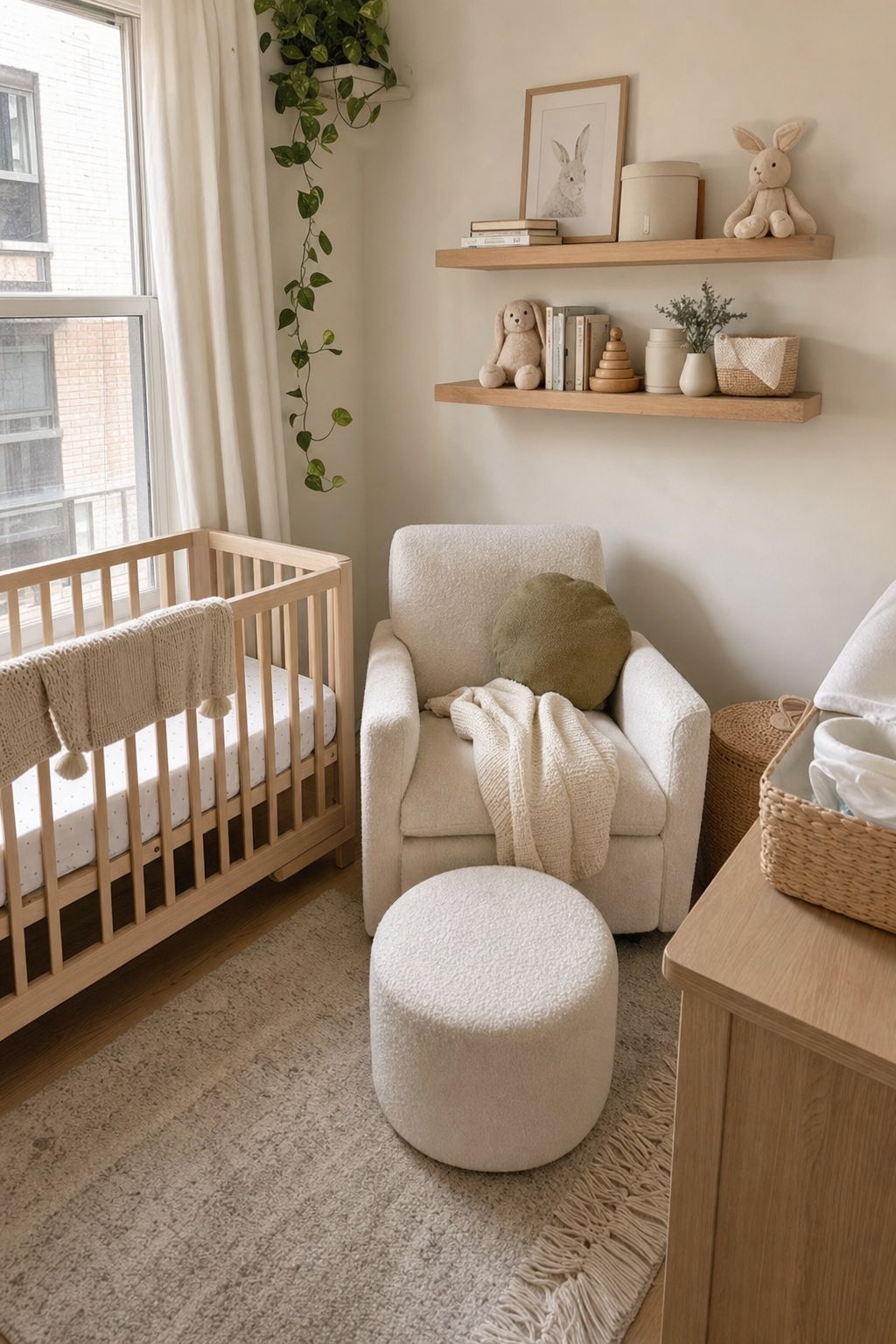 Light Neutral Color Palette small apartment idea for Top 16 Small Apartment Nursery Ideas That Maximize Tiny Spaces.