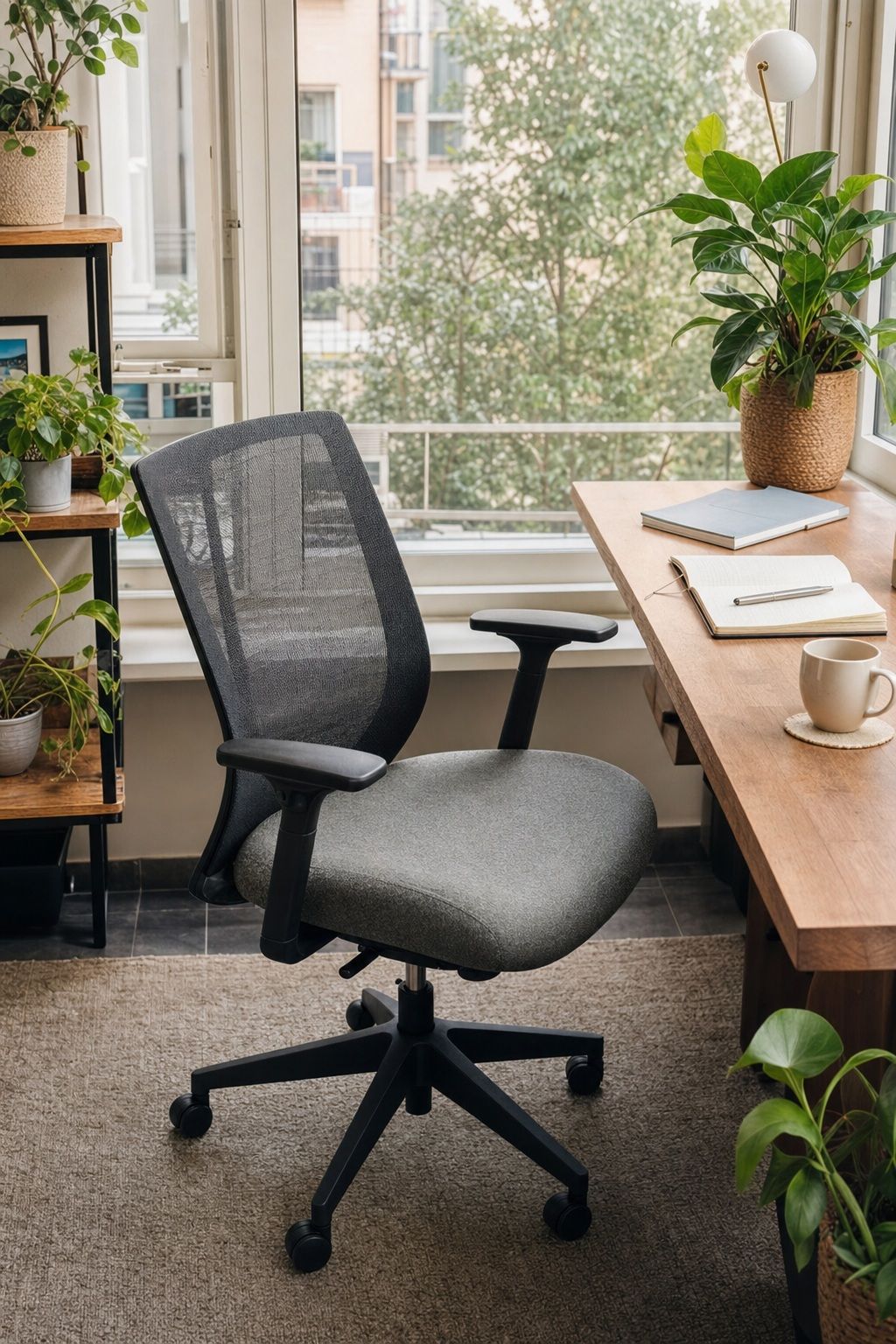A Comfortable Ergonomic Office Chair small apartment idea for Top 16 Sunroom Office Ideas for a Bright Apartment Workspace.