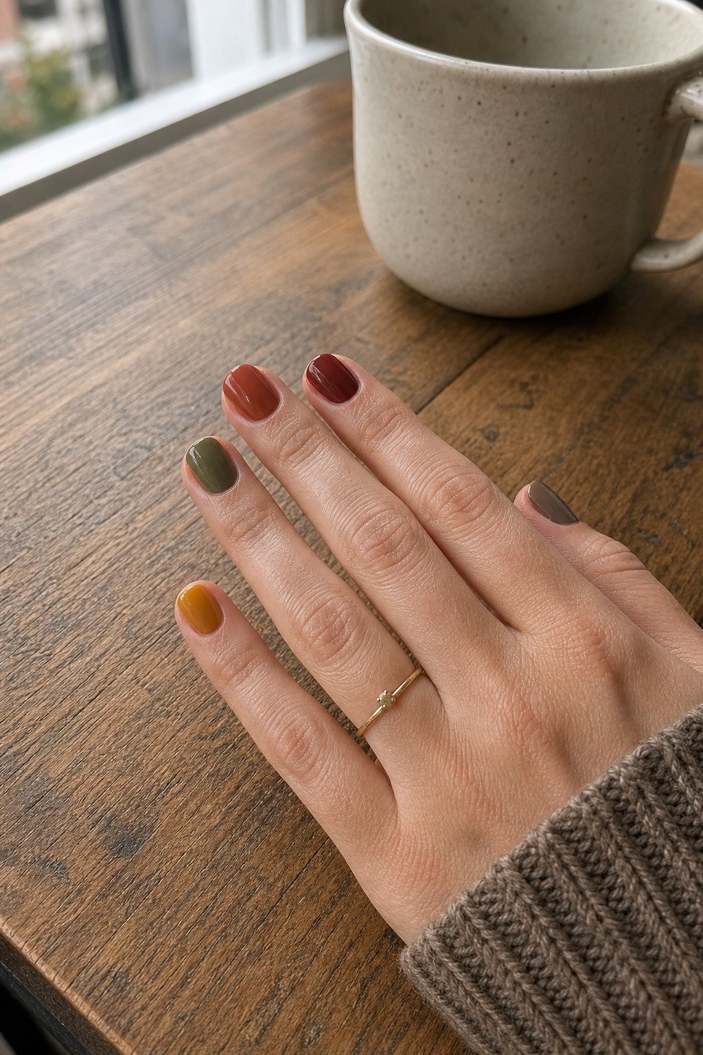 Skittle Nails in Fall Tones small apartment idea for Top 20 Thanksgiving Nails Ideas to Try This Season for Festive Fingertips.