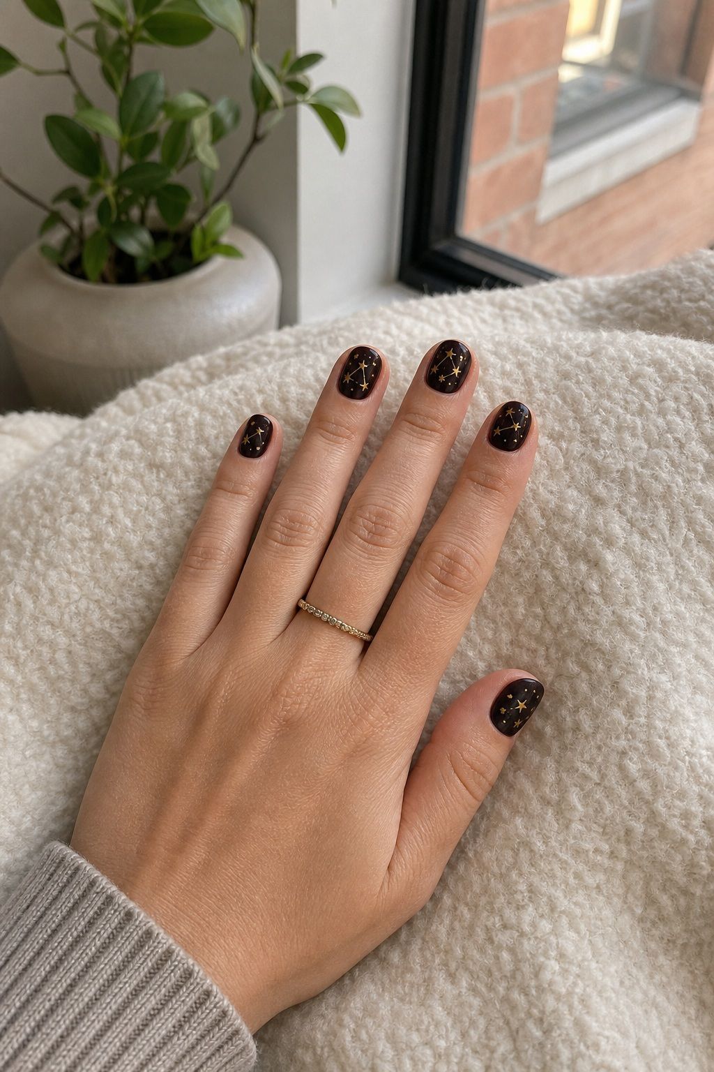Tiny Star Constellation Nails small apartment idea for Top 20 Thanksgiving Nails Ideas to Try This Season for Festive Fingertips.