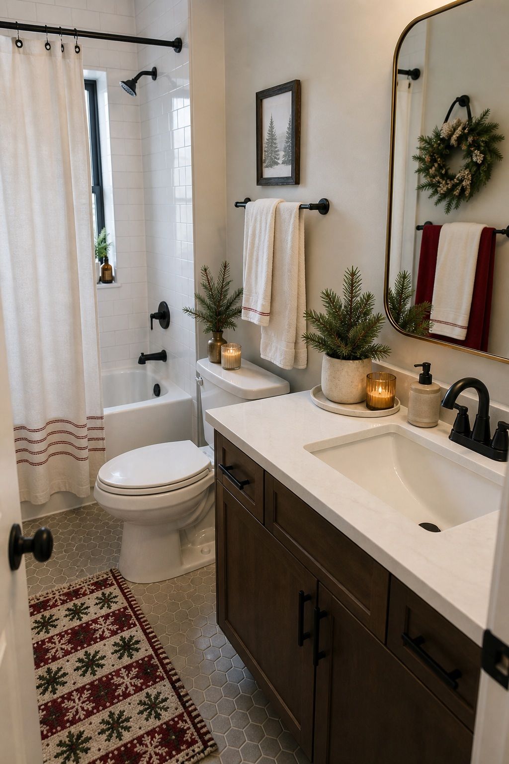 Keep the Palette Tight, Everywhere small apartment idea for Top 17 Bathroom Christmas Decor Ideas for Small Apartments.