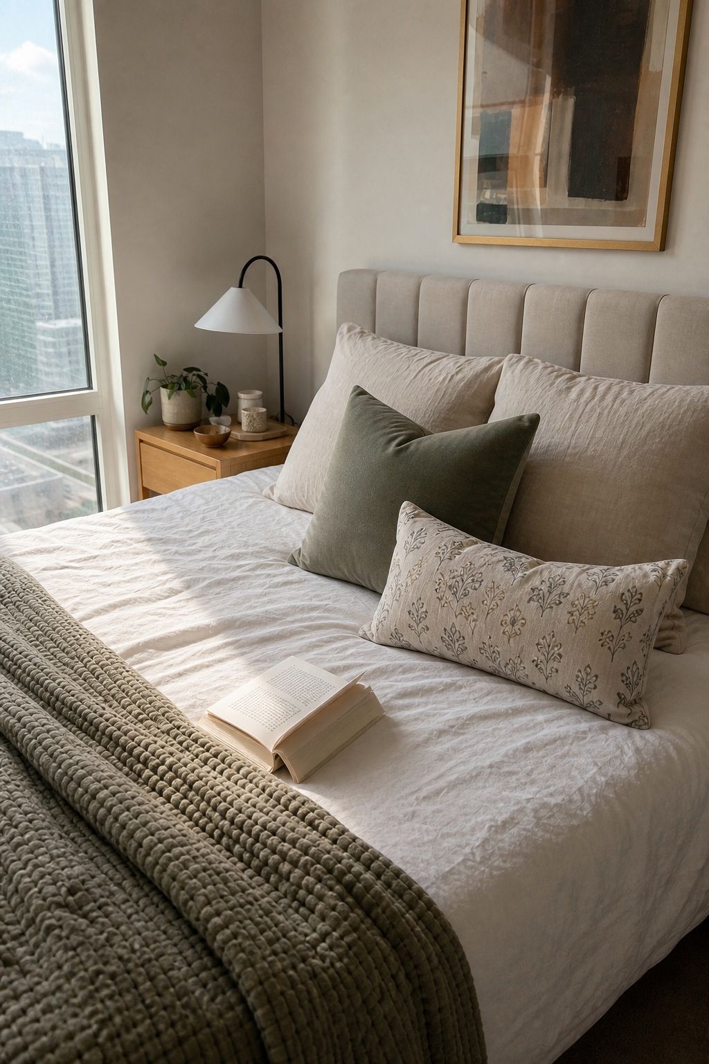 Leave the Bed Reading as Restful small apartment idea for Top 18 Bed Throw Pillow Ideas That Will Transform Your Bedroom.