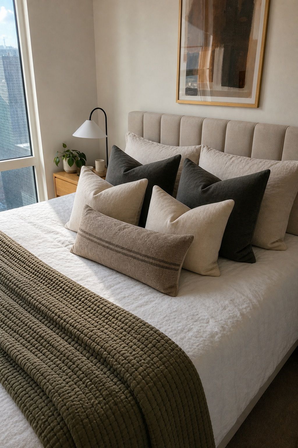 Alternate Light and Dark for Depth small apartment idea for Top 18 Bed Throw Pillow Ideas That Will Transform Your Bedroom.