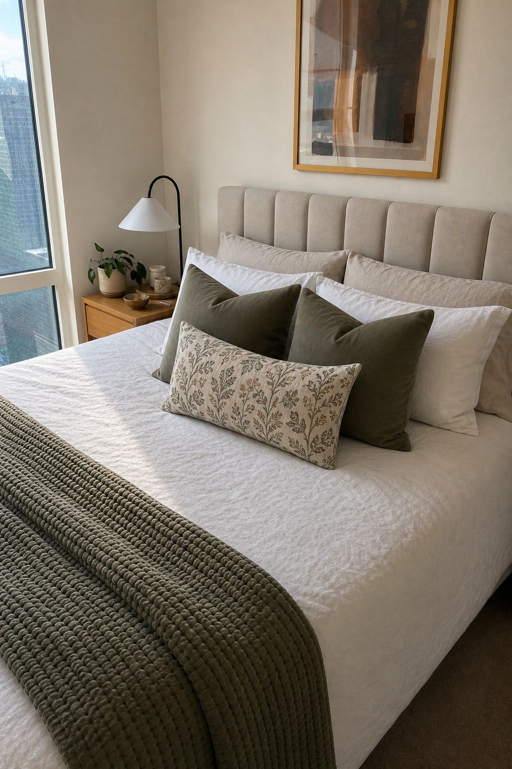 Use One Pattern as the Accent small apartment idea for Top 18 Bed Throw Pillow Ideas That Will Transform Your Bedroom.