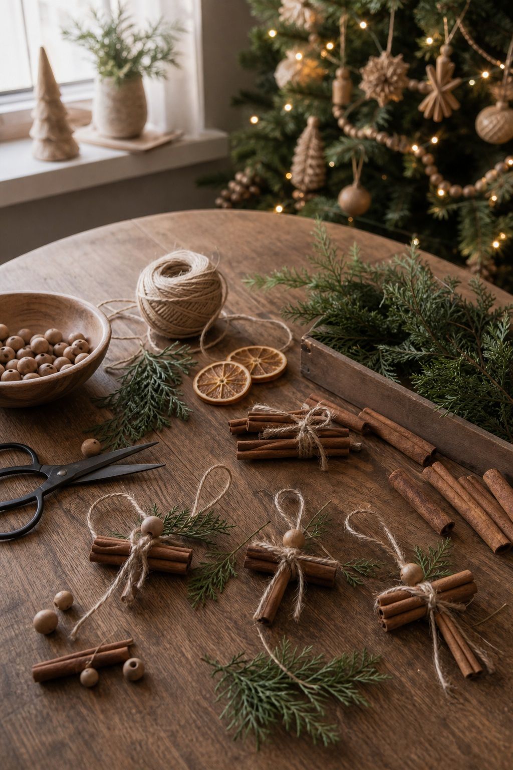 Craft Cinnamon Stick Ornaments small apartment idea for Top 18 Boho Christmas Decor Ideas for Small Apartments.