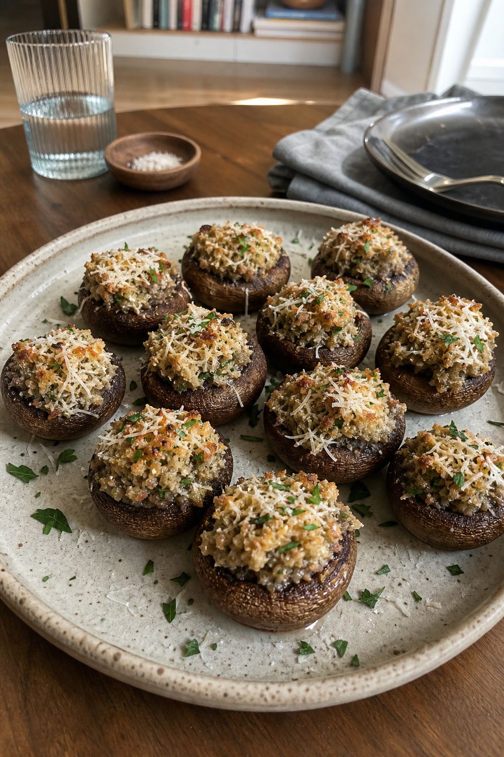 Stuffed Mushrooms With Herbs and Parmesan small apartment idea for Top 18 Friendsgiving Dishes to Impress Your Guests.