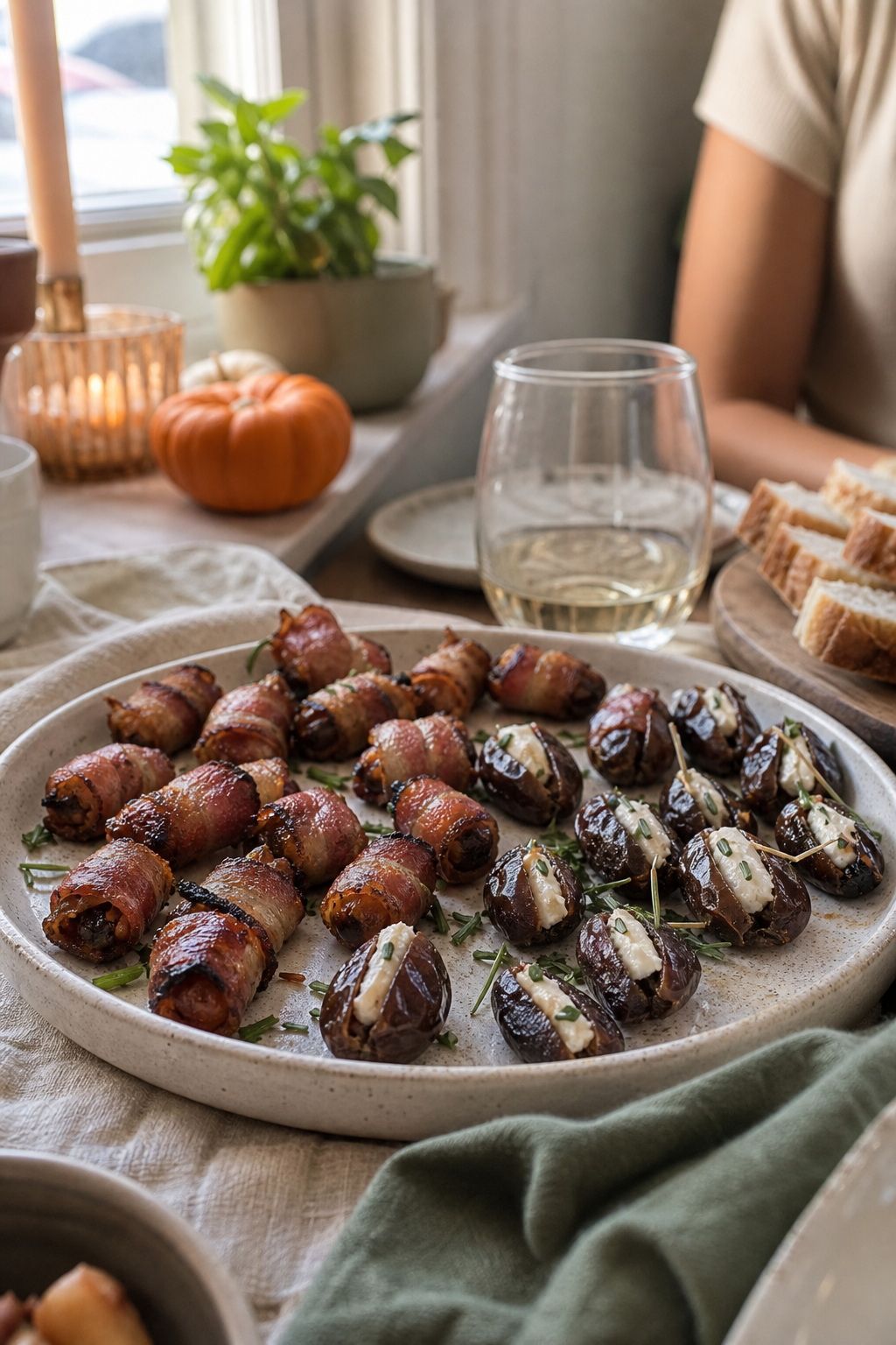 Savory Stuffed Dates or Bacon-Wrapped Bites small apartment idea for Top 18 Friendsgiving Dishes to Impress Your Guests.