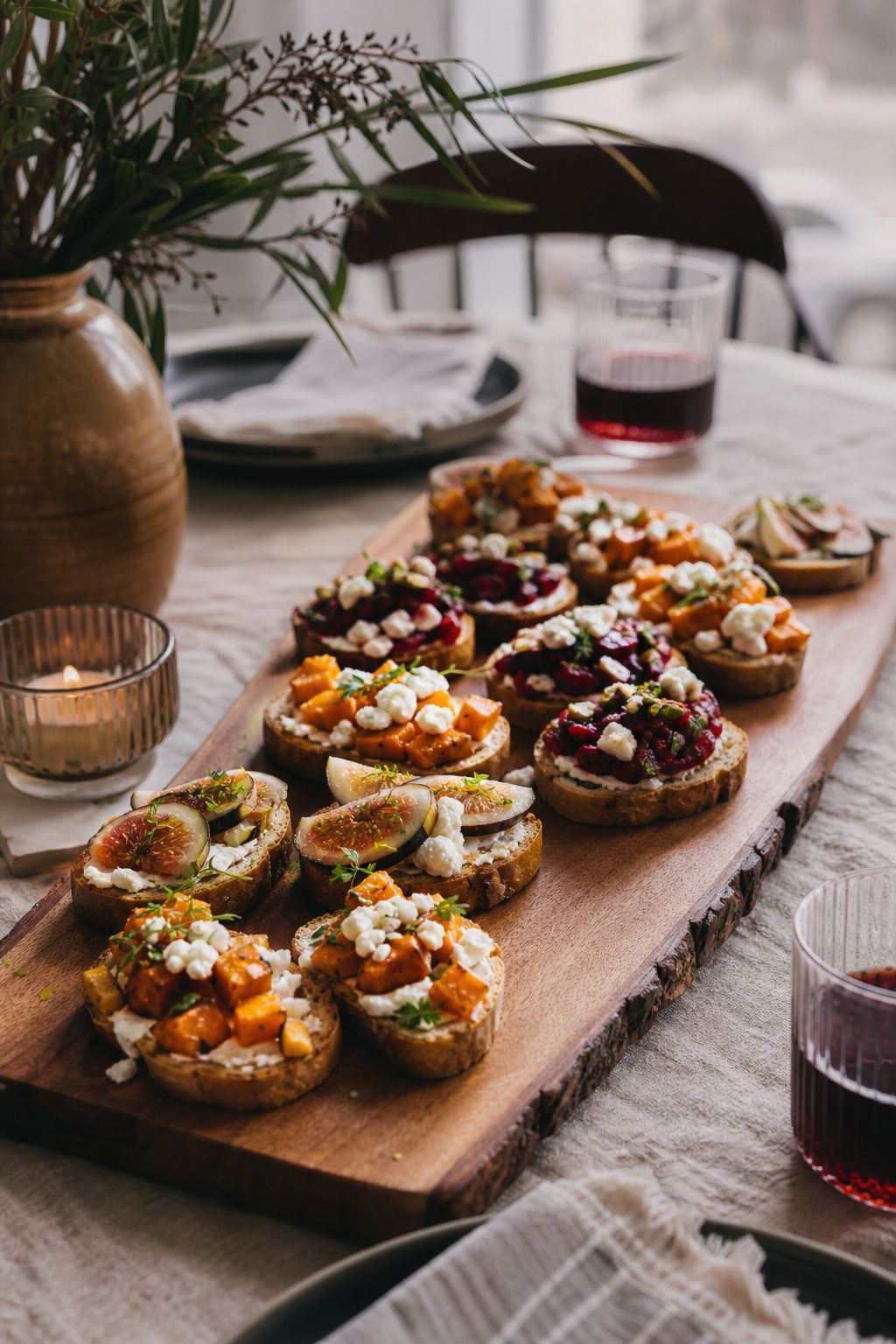 A Composed Seasonal Crostini Platter small apartment idea for Top 18 Friendsgiving Dishes to Impress Your Guests.