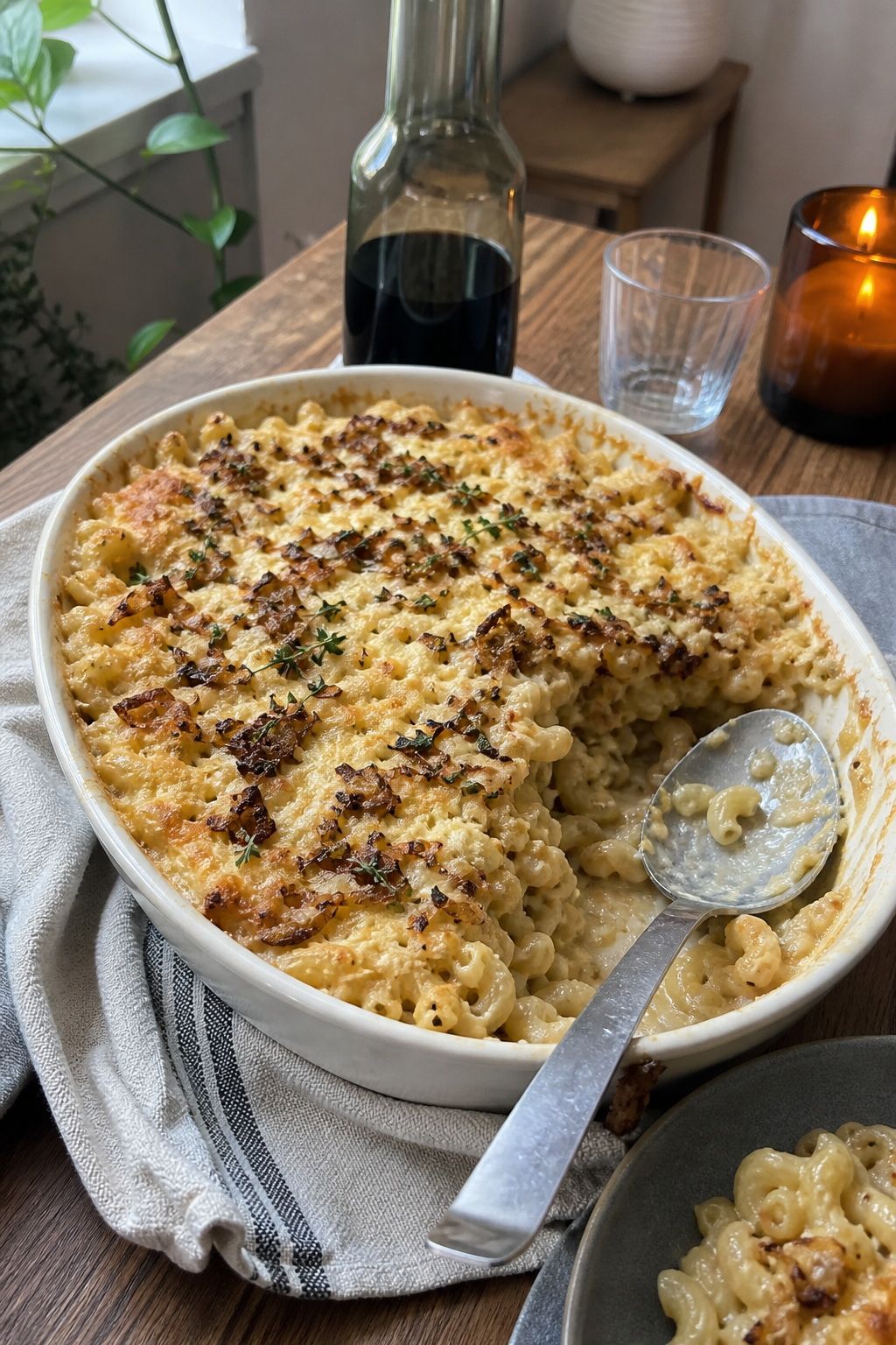 French Onion Mac and Cheese small apartment idea for Top 18 Friendsgiving Dishes to Impress Your Guests.