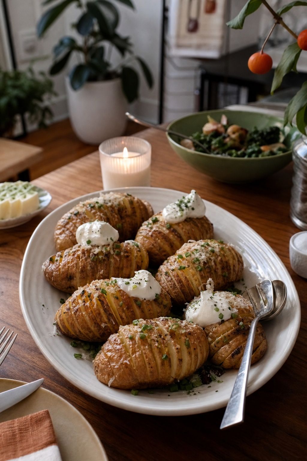 Twice-Baked or Hasselback Potatoes small apartment idea for Top 18 Friendsgiving Dishes to Impress Your Guests.