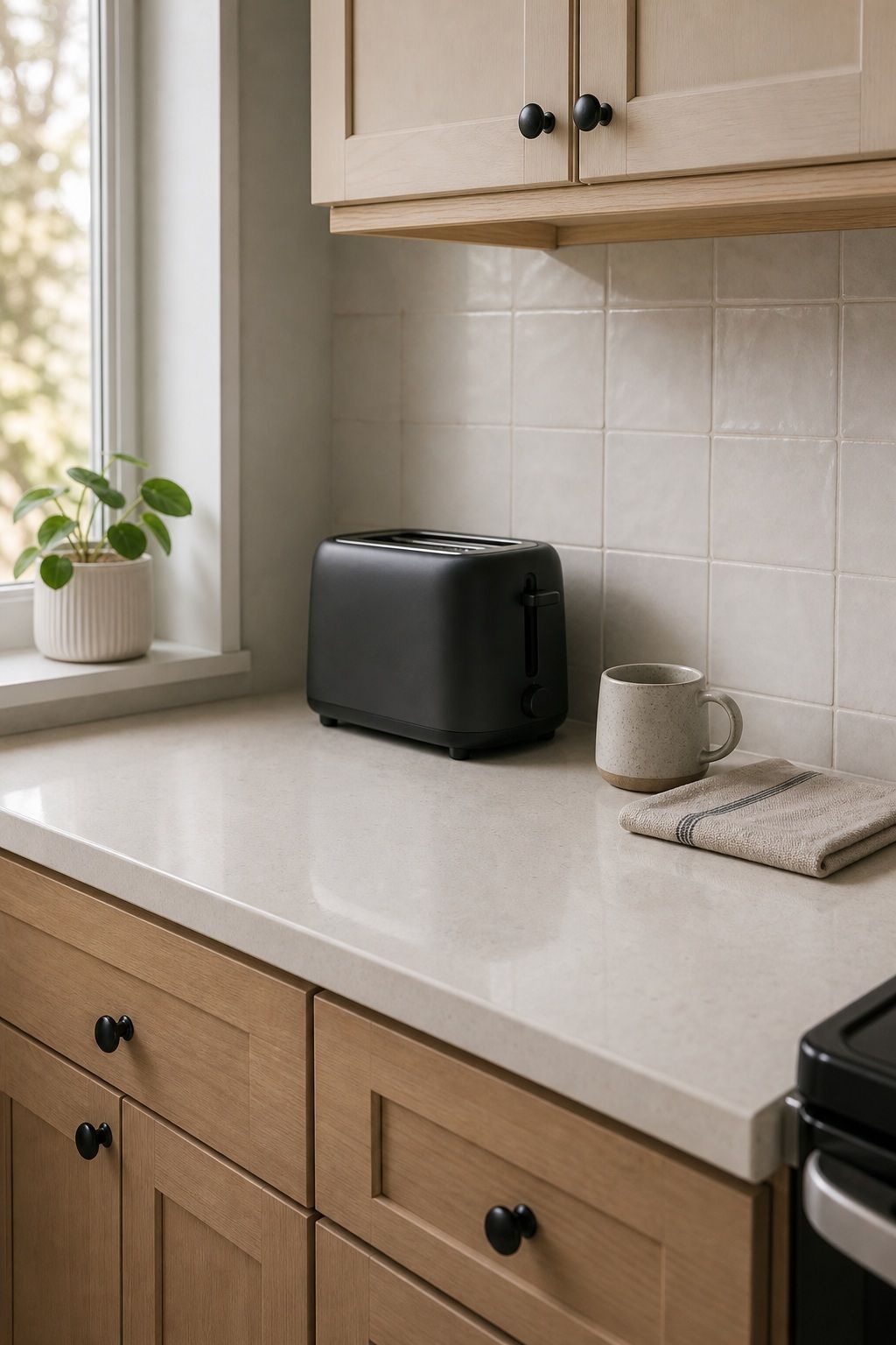 Keep Appliances You Use, Hide the Rest small apartment idea for Top 19 Kitchen Counter Decor Ideas for Small Apartments.