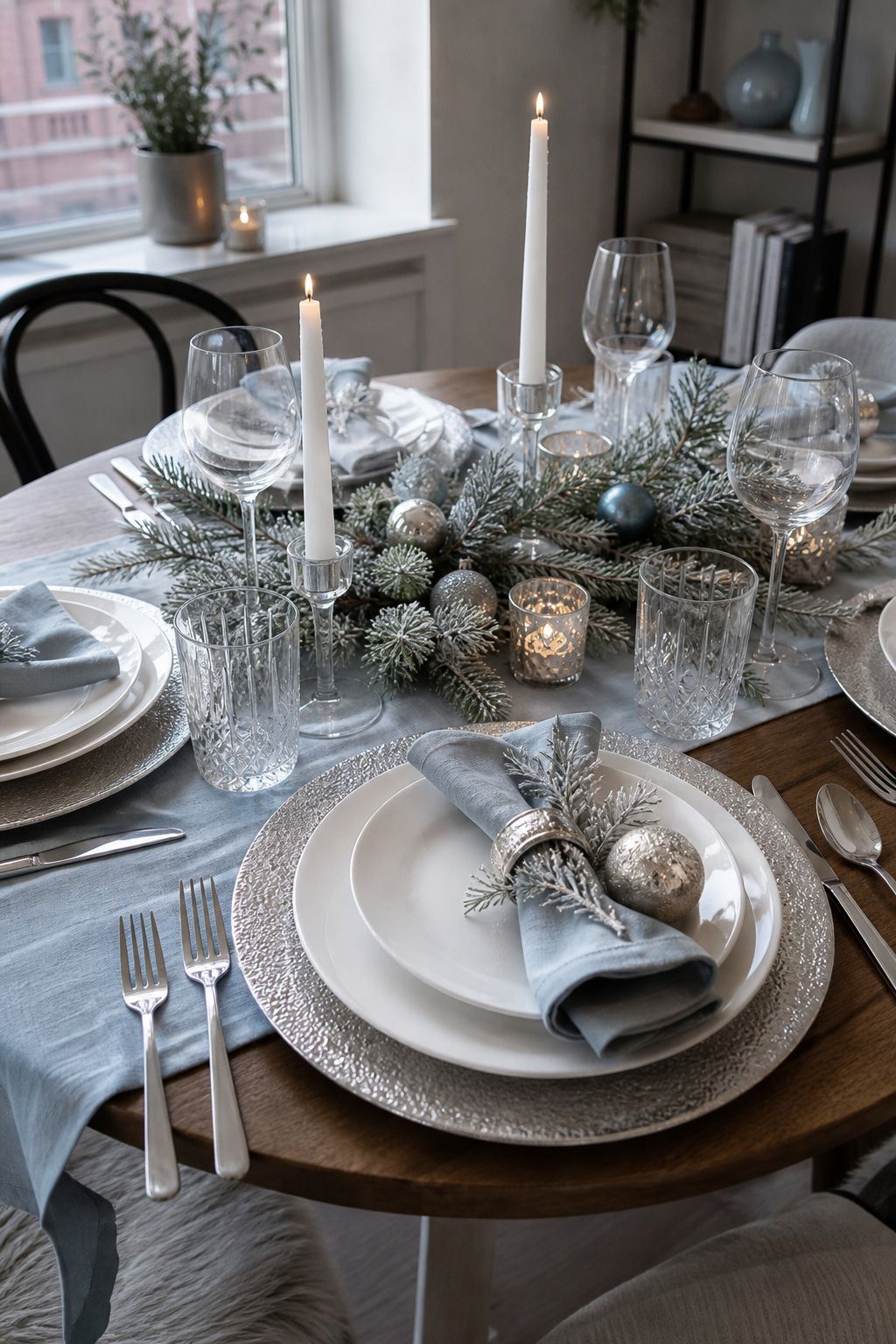 Set Natural Place Settings small apartment idea for Top 17 Natural Christmas Decor Ideas for Small Apartments.