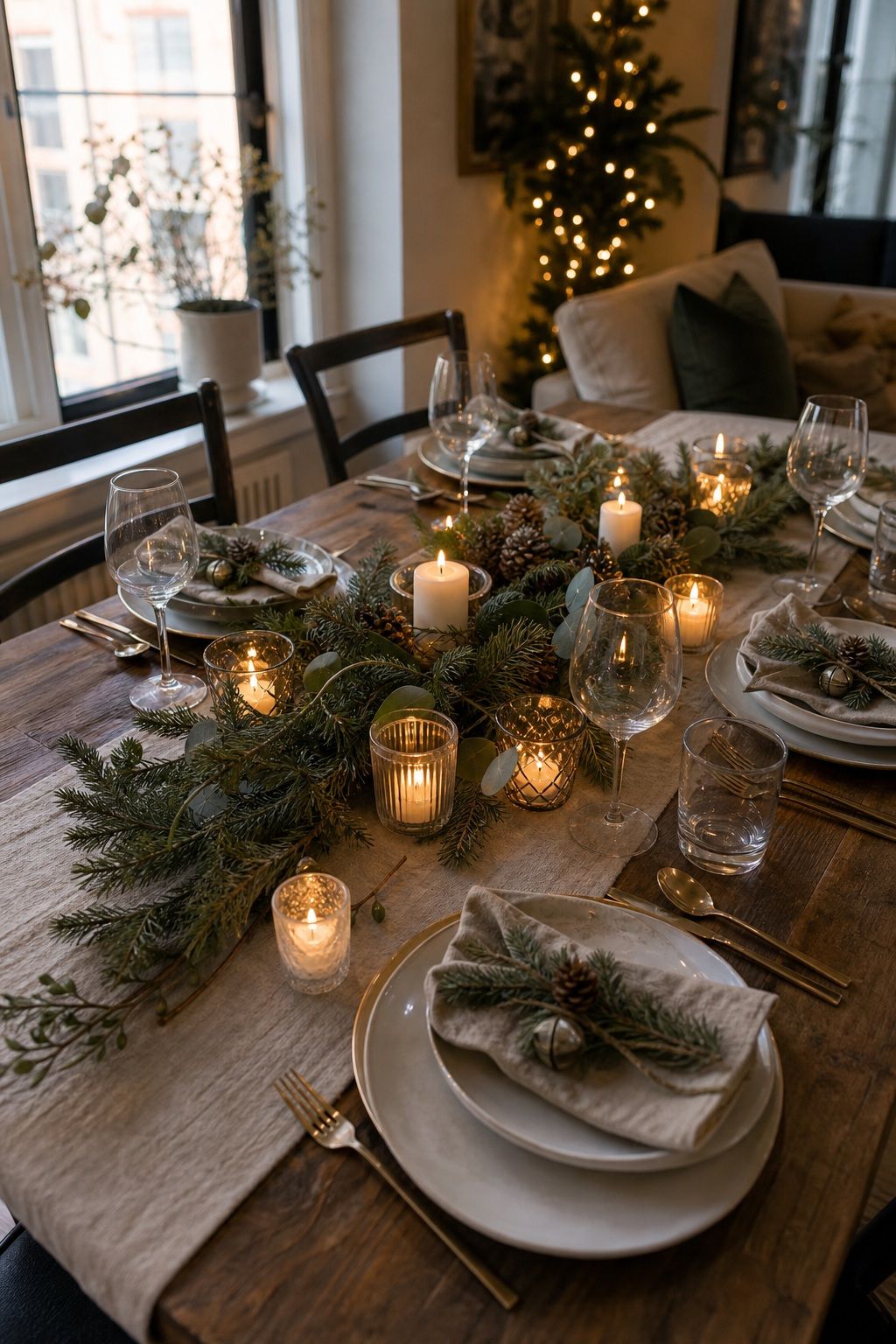 Add a Dried Citrus and Pinecone Bowl small apartment idea for Top 17 Natural Christmas Decor Ideas for Small Apartments.