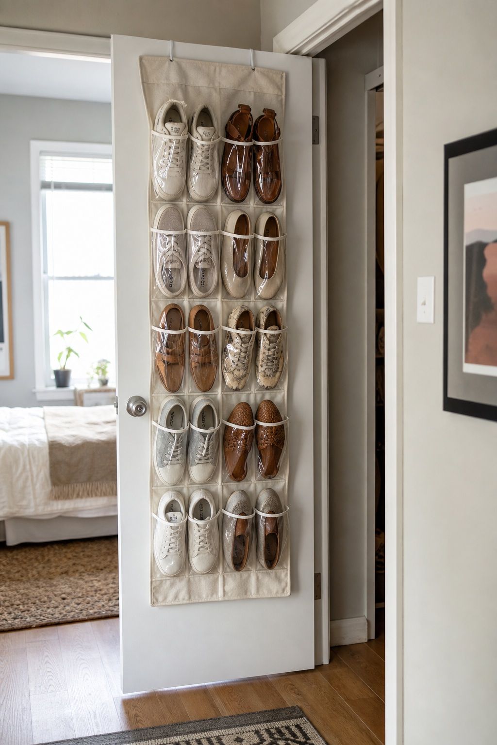 Over-the-Door Shoe Organizer small apartment idea for Top 18 Small Apartment Shoe Storage Ideas That Actually Work.