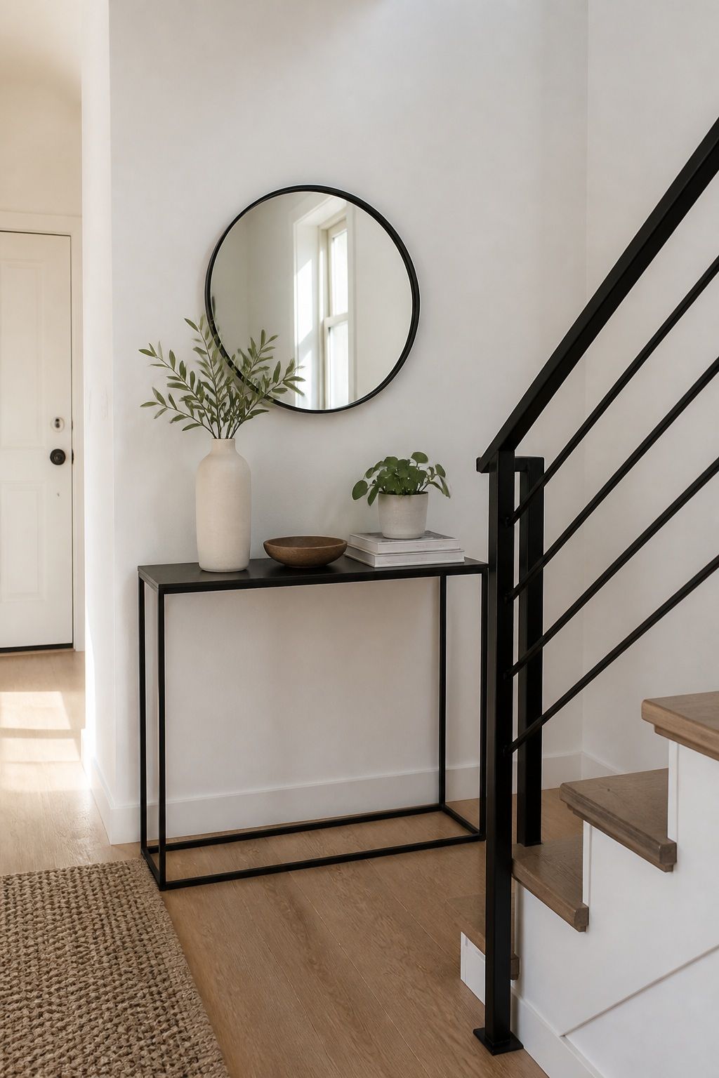 Style the Console Vignette With Restraint small apartment idea for Top 16 Stair Corner Decor Ideas for Small Apartments.