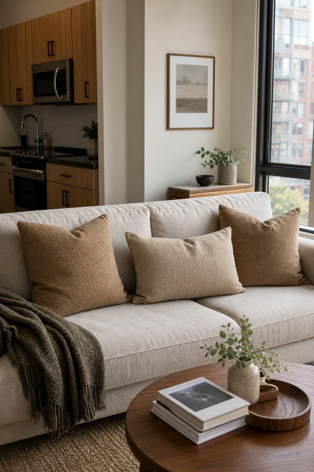 Keep Everything in the Same Color Family small apartment idea for Top 17 Throw Pillow Combinations for Couch Ideas That Always Work.