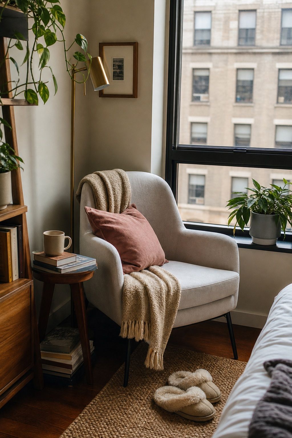 Build a Simple Reading Nook small apartment idea for Top 17 Window Corner Decor Ideas for Small Apartments.