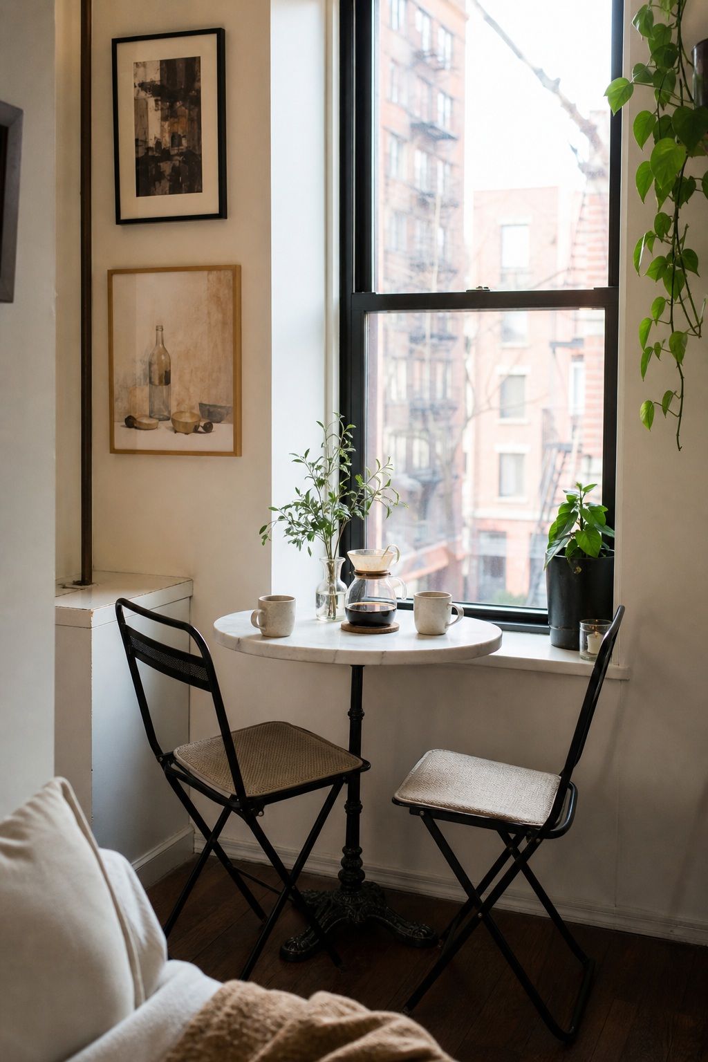Create a Small Breakfast Nook small apartment idea for Top 17 Window Corner Decor Ideas for Small Apartments.