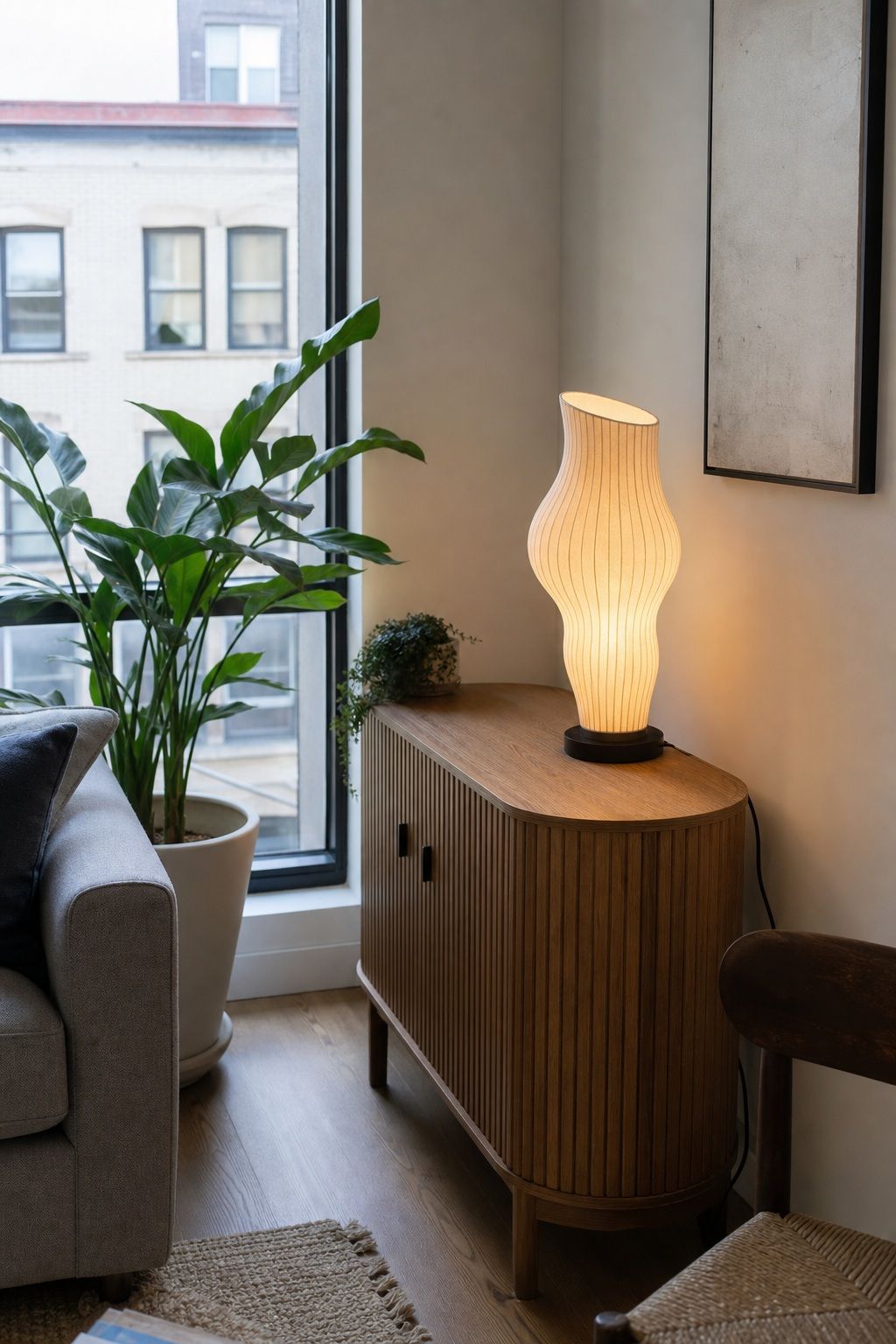 Use a Sculptural Light as a Focal Point small apartment idea for Top 17 Window Corner Decor Ideas for Small Apartments.