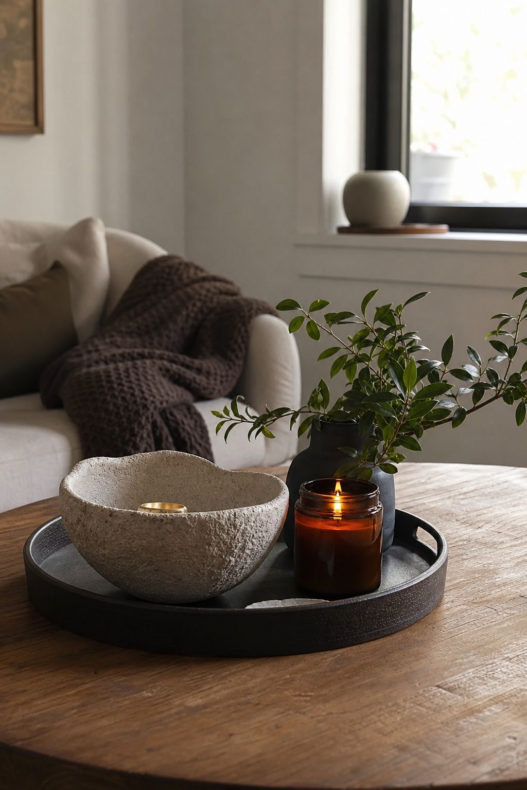 Include a Textural Object or Bowl small apartment idea for Top 16 Winter Coffee Table Decor Ideas for Small Spaces.